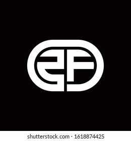 ZF monogram logo with an oval style on a black background