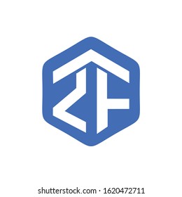 ZF simple logo. Hexagon design template