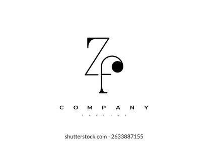 ZF Typography Logo Design. Stylish monogram design depiction featuring the letters Z and F combined in an artistic signature style, delivering a unique and creative visual representation.