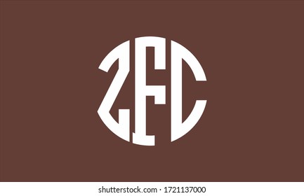 ZFC Circle Emblem Abstract Monogram Letter Mark Vector Logo Template