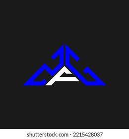 ZFG letter logo creative design with vector graphic, ZFG simple and modern logo in triangle shape.