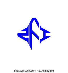 ZFI letter logo creative design with vector graphic