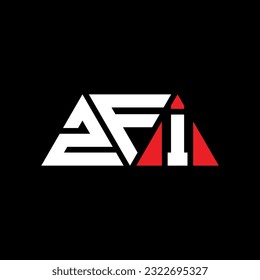 ZFI triangle letter logo design with triangle shape. ZFI triangle logo design monogram. ZFI triangle vector logo template with red color. ZFI triangular logo Simple, Elegant, and Luxurious design.