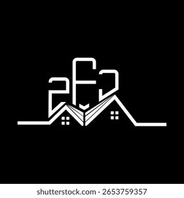 ZFJ Real State logo design, ZFJ simple and modern logo. ZFJ luxurious alphabet design  