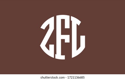 ZFL Circle Emblem Abstract Monogram Letter Mark Vector Logo Template