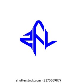 Diseño creativo del logotipo de la letra ZFL con gráfico vectorial