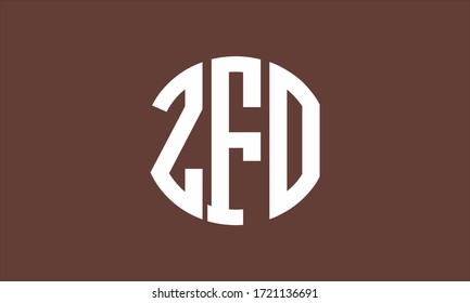 ZFO Circle Emblem Abstract Monogram Letter Mark Vector Logo Template