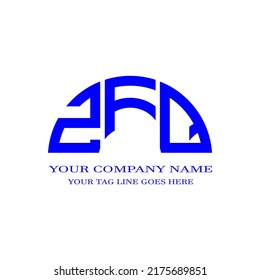 ZFQ letter logo creative design with vector graphic
