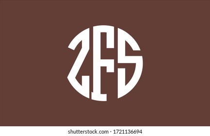 Plantilla de logotipo de marca de vectores de letra monograma abstracto de círculo de ZFS