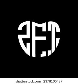 Diseño creativo del logotipo de la letra ZFT. Diseño único de ZFT.
