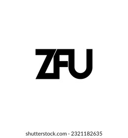 diseño del logotipo del monograma inicial con letras de zfu