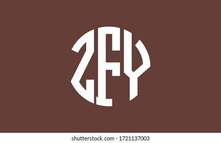 Plantilla de logotipo de marca de vectores de letra monograma abstracta ZFY Circle Emblem