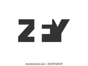 ZFY logo design. Initial letter Z F Y bold font style for tech startups, consulting, corporate branding. Creative company name, headlines typography identity, trendy logotype. Vector illustration.