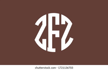 ZFZ Circle Emblem Abstract Monogram Letter Mark Vector Logo Template
