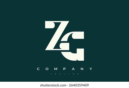 ZG Abstract Geometric Logo Design. Modern and elegant logo design with simplistic typography elements, showcasing branding excellence.