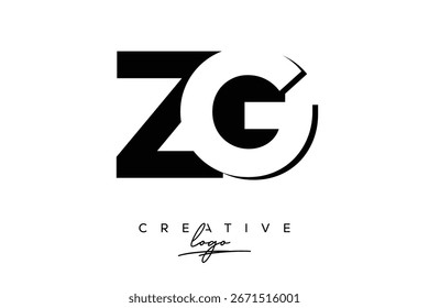 Logotipo creativo minimalista de espacio negativo de ZG con monograma moderno para marca y logotipo de marca comercial con letras iniciales Diseño de logotipo para marca.