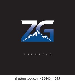 ZG Creative Mountain Logo Bold Gradient Letter mark Branding Design for Business Outdoor Brands