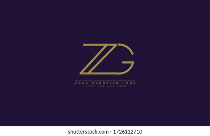 ZG GZ abstract vector logo monogram template