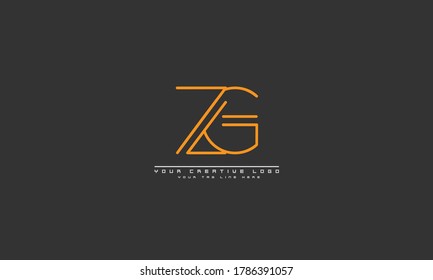 ZG GZ abstract vector logo monogram template