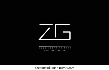 ZG GZ abstract vector logo monogram template