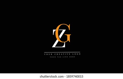 ZG GZ abstract vector logo monogram template