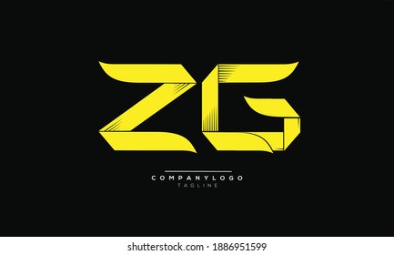ZG icon monogram letter text alphabet logo design