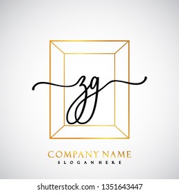 ZG Initial Handwriting logo template vector
