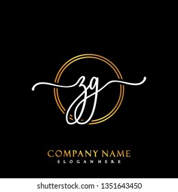 ZG Initial Handwriting logo template vector