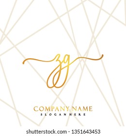 ZG Initial Handwriting logo template vector