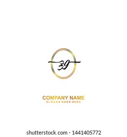 ZG Initial handwriting logo template vector