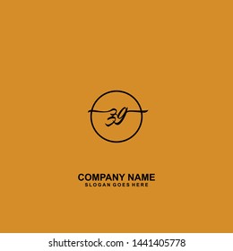 ZG Initial handwriting logo template vector