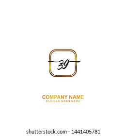 ZG Initial handwriting logo template vector