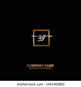 ZG Initial handwriting logo template vector