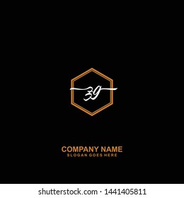 ZG Initial handwriting logo template vector