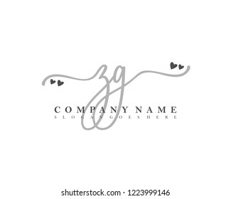 ZG Initial handwriting logo vector