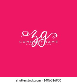 ZG Initial handwriting logo vector