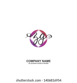 ZG Initial handwriting logo vector