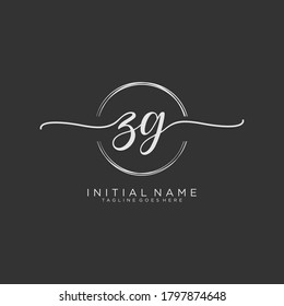 ZG Initial handwriting logo vector