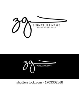 ZG Initial letter handwriting and signature logo.