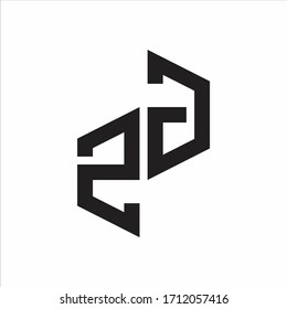 Monograma del logotipo de las letras iniciales ZG con un estilo hasta inferior