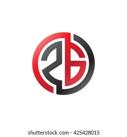 ZG initial letters looping linked circle logo red black