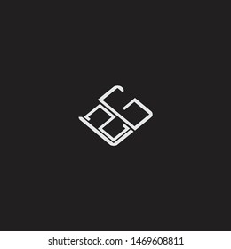 ZG Initial Logo letters with rotate squere template
