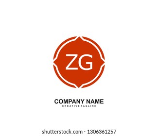 ZG initial logo template vector