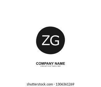 ZG initial logo template vector