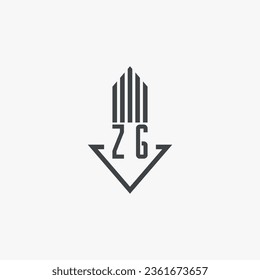 ZG initials Real Estate Logo stock illustration. Logo vector