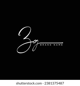ZG letter beauty handwriting vector logo. 