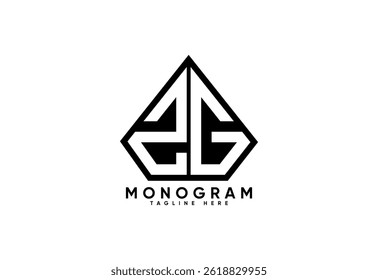 ZG letter creative monogram vector logo design.