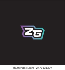 ZG letra dinámica y atrevida concepto moderno esport gaming monograma logo