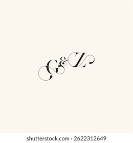 ZG letter elegancy and beauty in one look wedding caligraphic logo with monogram concept