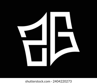 ZG Brief Logo Design Vektorkunst.